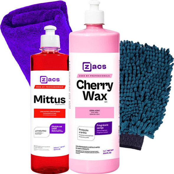 Shampoo Automotivo Mittus Lava Autos Cera Cherry Wax Luva 0