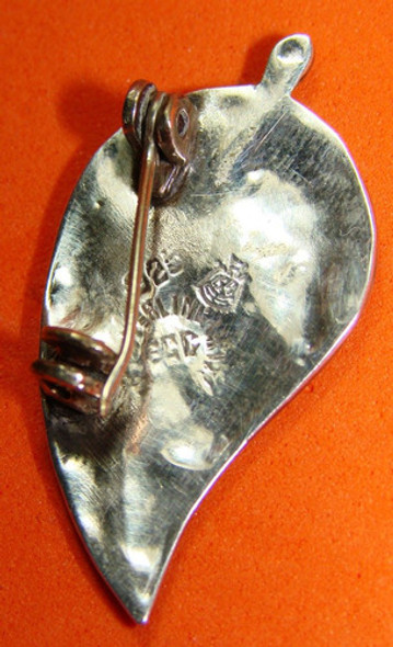 Prendedor De Plata 925 Y Madre Perla / Hoja # 1148 1