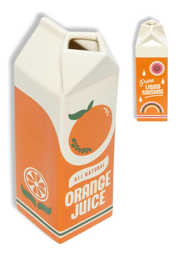 Florero Decorativo Cerámica Jugo De Naranja 0