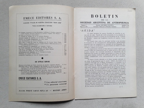 Boletín De La Sociedad Argentina De Antropología 1944 Tomo 7 1