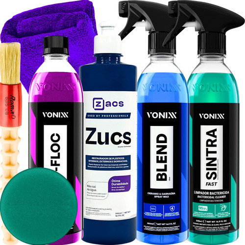 Kit Vonixx Limpeza Automotiva Detalhamento Sintra Zucs Blend 0