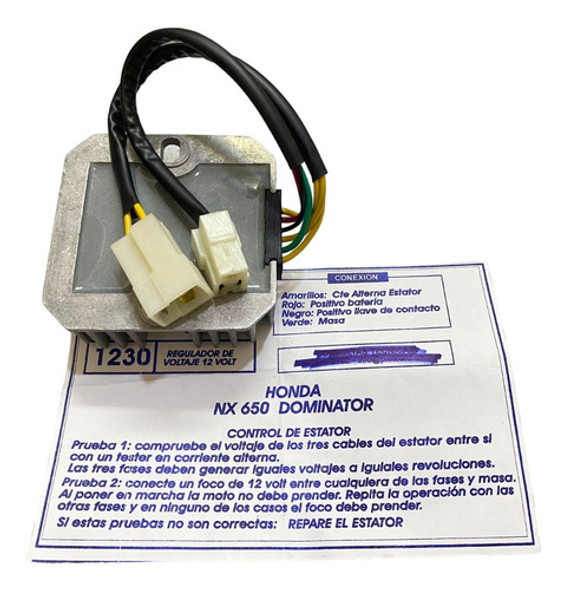 Regulador De Voltaje Honda Dominator Nx 650 Pietcard 1230 0