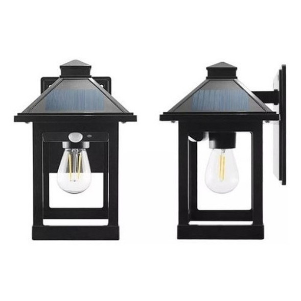 Farol Solar Led De Pared Lampara Luz Foco + Bombita Mli 0