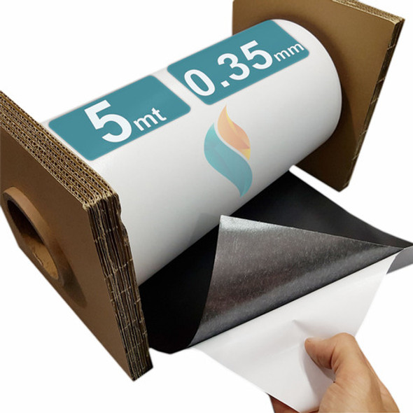 Rollo Plancha Imán Flexible Con Adhesivo 5mts X 31cm 0.35mm 0