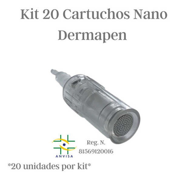 Kit 20 Cartuchos Microagulhamento Nano Agulhas Derma Pen 1
