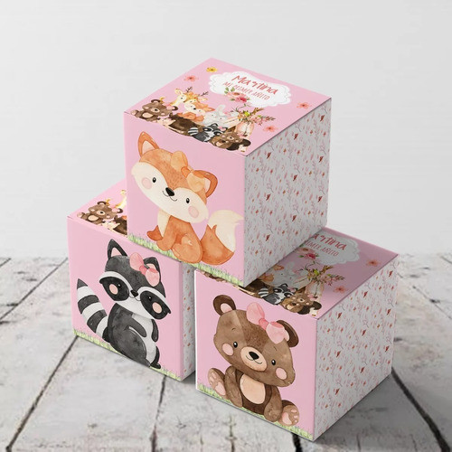 Kit Imprimible Animales Del Bosque Rosa Acuarela+obsequios 1
