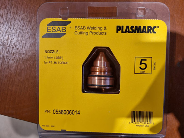0558006014 Esab Tobera Nozzle 1.4mm 100a Ms/al Pt-36 X1u 1
