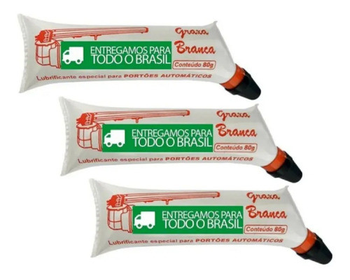 Kit 3 Graxa Branca Retentor Lavadoras Uso Geral 80g 0