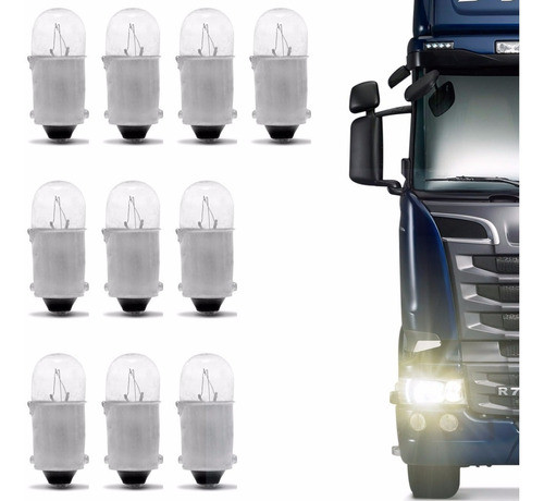 Lâmpadas Automotiva Kit 10 T4w Trava Reta 3200k 24v 0