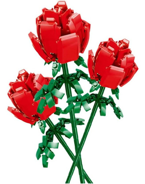 Ramo De Flores Sinteticas 3 Rosas Rojas 0