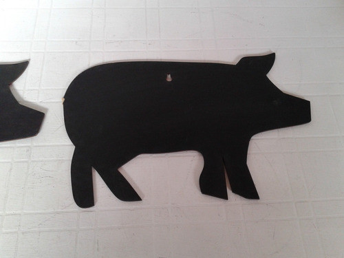 Decoracion Chancho Cerdita De Carton Negro 1