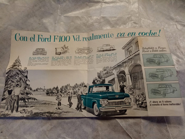 Folleto Ford F100 Año 60 De Concesionaria Original De Época 0