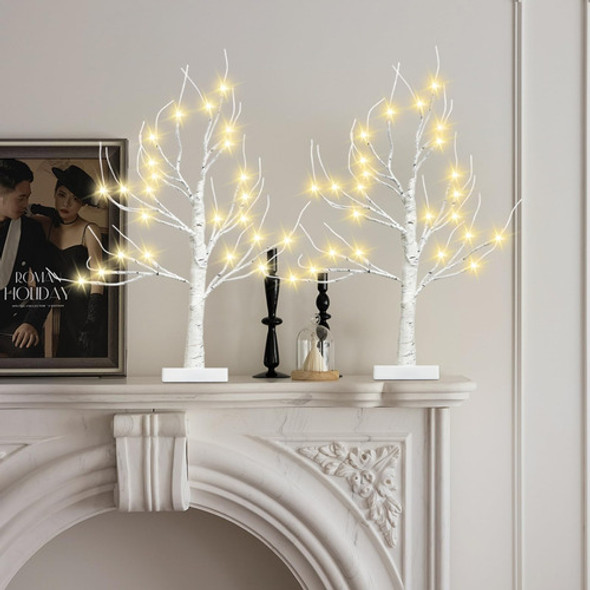 Shatgyi Paquete 2 Árboles Abedul Con Luz Led 2 Pies, Árbol Y 0
