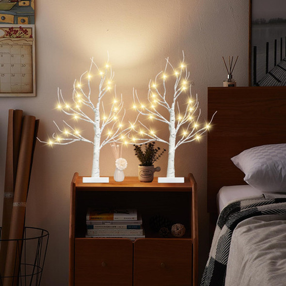 Shatgyi Paquete 2 Árboles Abedul Con Luz Led 2 Pies, Árbol Y 1