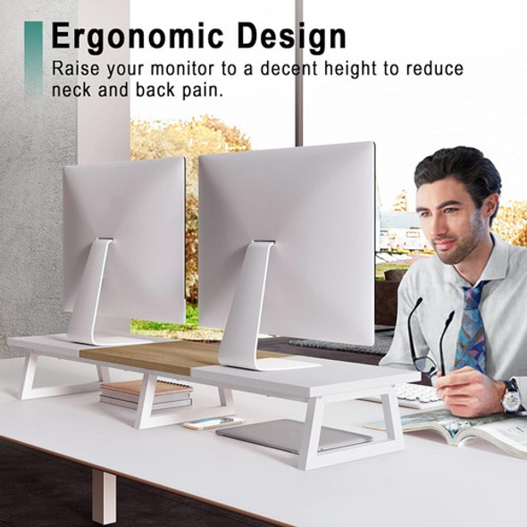 Marty White Dual Monitor Stand Riser Elevador De Monitor Lar 1
