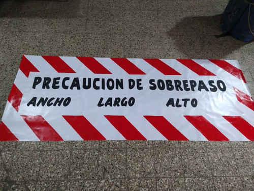 Cartel Precaución Sobrepaso - 2,5m X 1m. Lonas Avellaneda 0