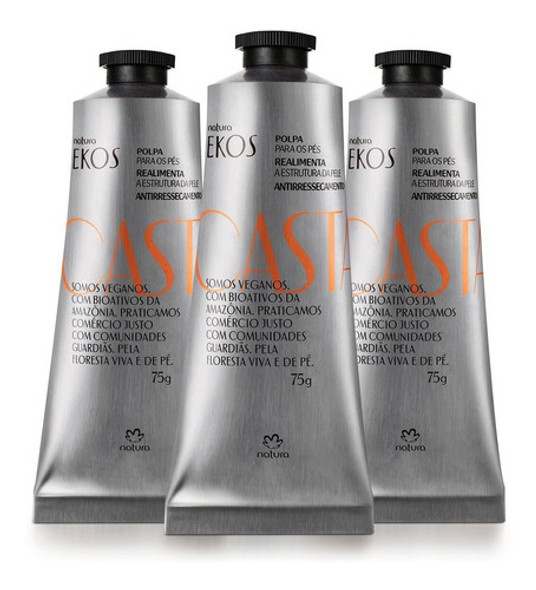 Kit 3 Polpas Hidratante Para Pés Ekos Castanha 75g Natura 0
