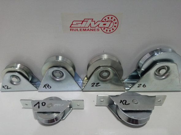 Ruedas Para Portones Corredizos Canal V Con Soporte De 40mm 1