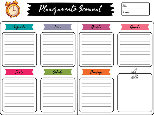 Quadro Planejador Planner Semanal Magnético Lindo + Caneta 1
