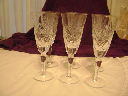 Antiguas Y Bellas Copas Cristal Talladas A Mano, Impecables 0