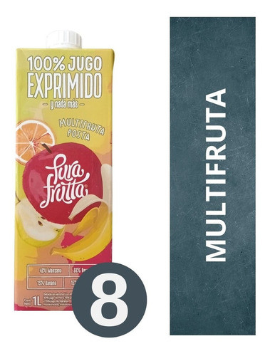 Jugo 100% Exprimido Multifruta De Pura Frutta Pack 8 X 1 Lt 0