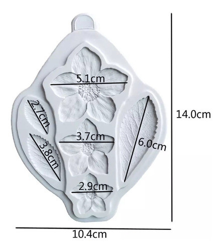 Molde De Silicone 3 Flores/folha Para Confeitaria E Biscuit 1