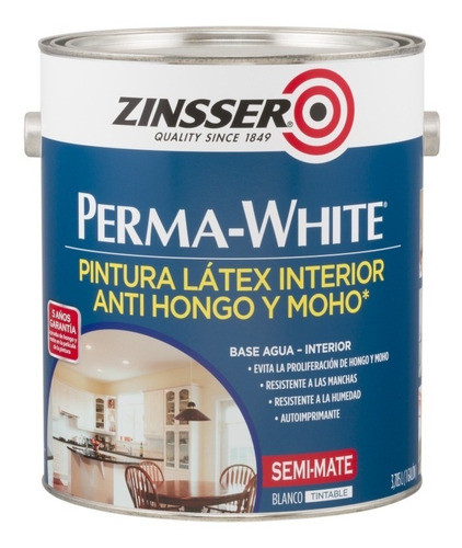 Pintura Antihongo Antimoho Perma White Semimate Eggshell 4 L 0