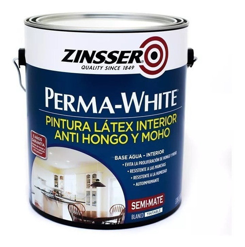 Pintura Antihongo Antimoho Perma White Semimate Eggshell 4 L 1