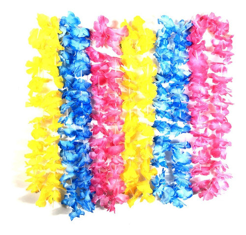 Collar De Flores X 10 Unidades Cotillon Disfraz Nostalgia 0