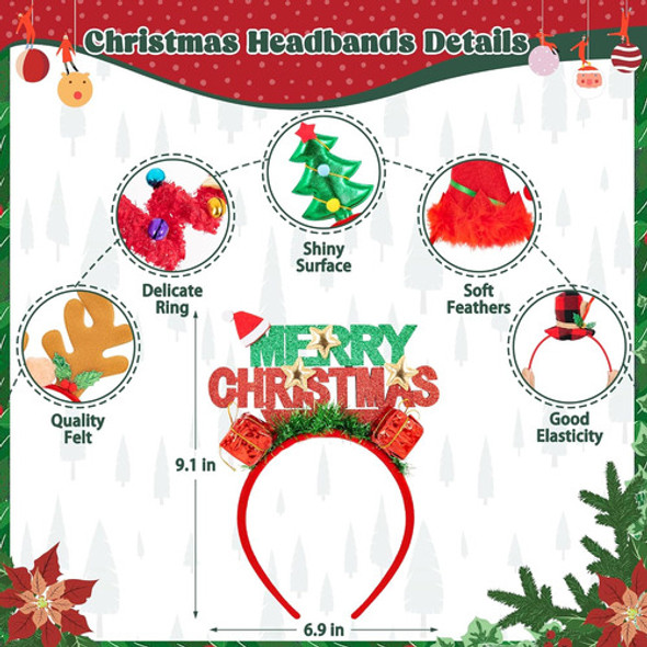 Conjuntos De 12 Cabezales Navideños Para Adultos Y Niños 1 Conjuntos De 12 Cabezales Navideños Para Adultos Y Niños 1