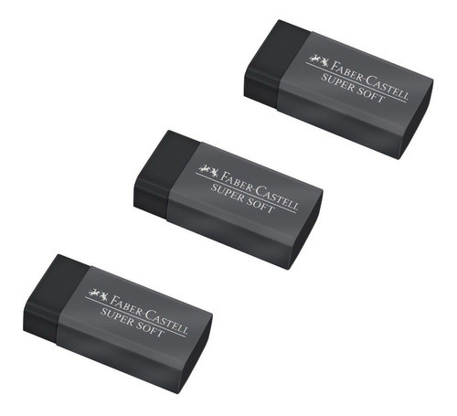 3x Borracha Faber-castell Dust Free Técnica Preta 0