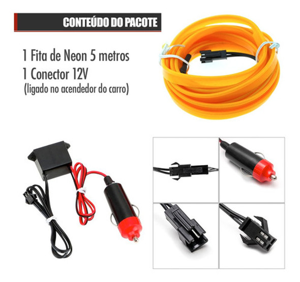 Fita Led Painel Silverado 2014 Luz Interna 5m Amarelo 1