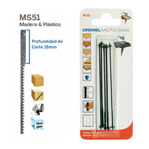 Kit De Segueta Para Madera Y Plástico Dremel Ms51 - 5 Piezas 0