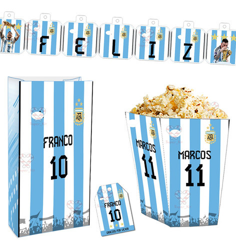 Kit Imprimible Argentina Mundial Futbol Qatar Editable 0