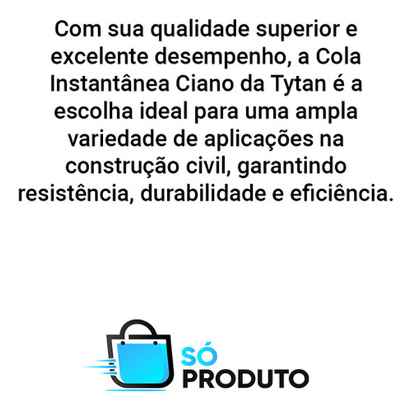 Cola Instantânea Tytan Colagem Super Resistente 20g 1