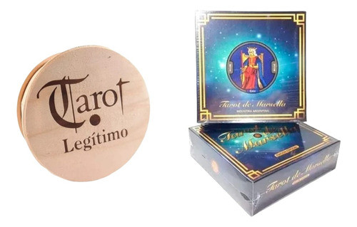 Tarot De Marsella + Caja Contenedora De Madera Circular 0