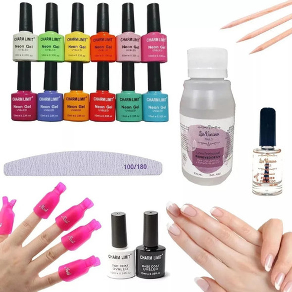 Kit Esmaltes Semipermanenetes Removedor Uv Base Top Lima 0 Kit Esmaltes Semipermanenetes Removedor Uv Base Top Lima 0
