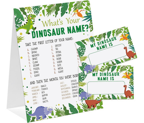 Juego De Dinosaurios Para Baby Shower, 1 Cartel Y 30 Etiquet 0