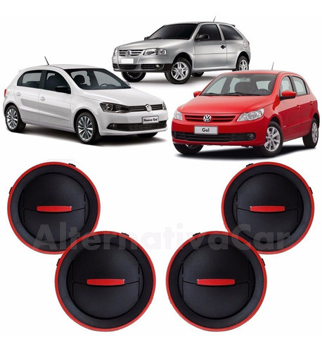 Kit Difusor Ar Vermelho Gol Voyage Saveiro G4, G5 E G6 -4/pç 1
