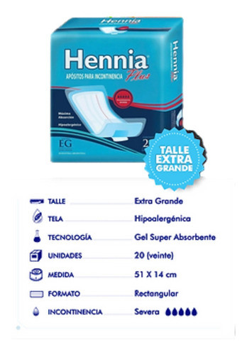 Apositos Hennia Plus Incontinencia Severa X20u 1