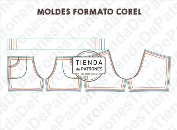 Molde Patron Coreldraw Short Deportivo Mujer Del 38 Al 46 1