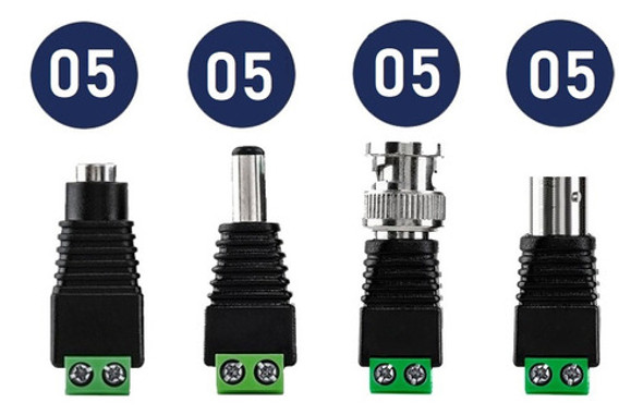 Kit Cftv - Bnc E P4 Macho, Bnc E P4 Femea + 40m Cabo De Rede 1