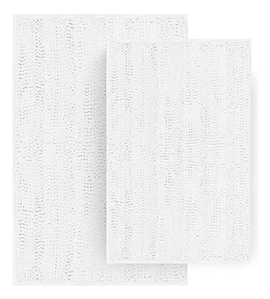 Juego De Tapetes Y Tapetes De Baño De Chenilla A Rayas Tafts 0