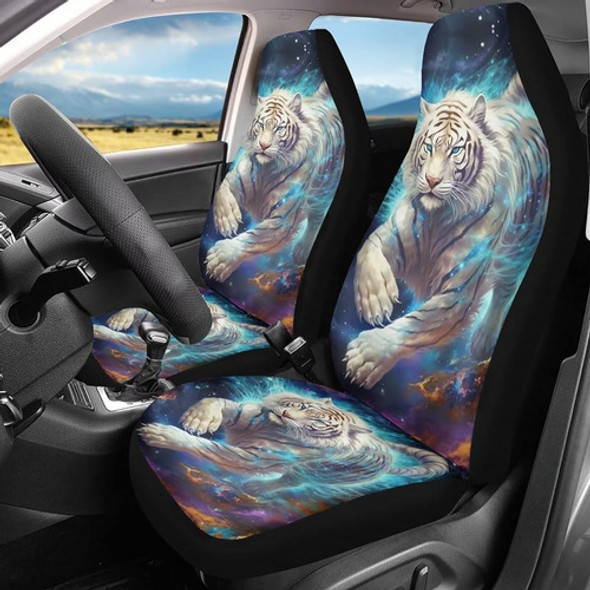 Zfrxign Galaxy White Tiger Fundas Para Asientos De Coche Par 1 Zfrxign Galaxy White Tiger Fundas Para Asientos De Coche Par 1