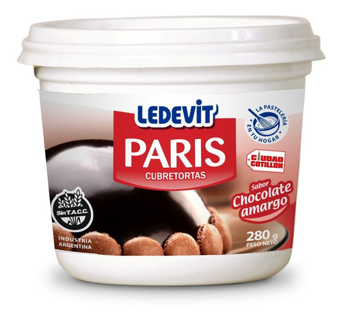 Cubretortas Paris Ledevit Chocolate Amargo X 280g - Ciudad C 0