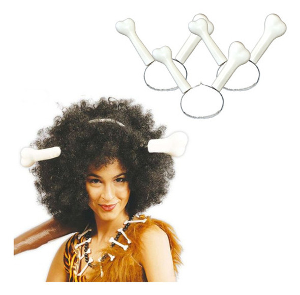 24 Vinchas Hueso Disfraz Cavernicola Halloween Accesorio 0