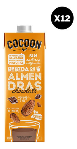 Pack X 12 Bebida De Almendras Chocolate Cocoon 1 Lt 0
