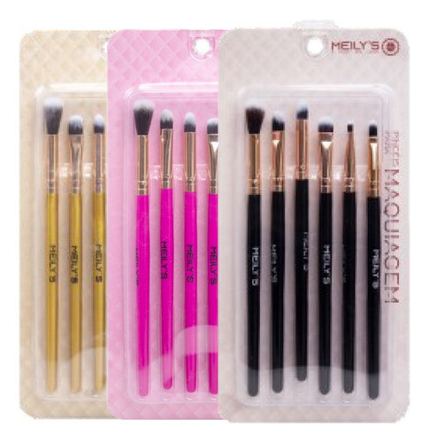 12 Kit- Kit 6 Pinceis Para Maquiagem Mkp-178 Meily's Ataca 0