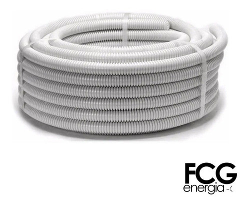 Caño Corrugado 32mm 1 1/4  Liviano Pvc Genrod X25mts 1