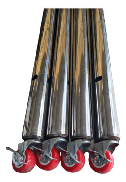 Bancada Inox Rodinhas 70x50 Mesa Com Rodizio 2 Prateleiras 1
